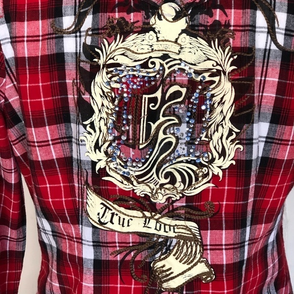 Forever 21 Red White And Black Plaid Shirt - Picture 5 of 8